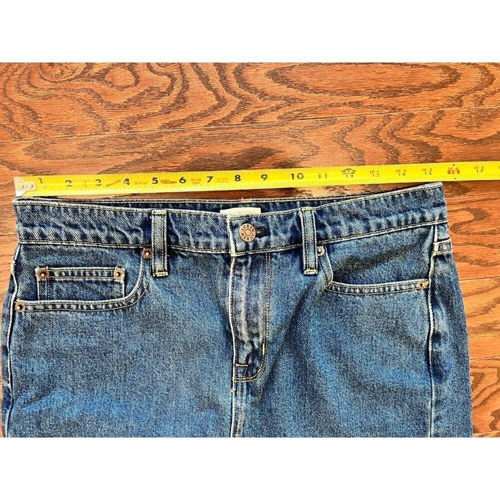 J Crew Denim Straight Women Size 6 Skirt Blue Jean Raw Hem Casual Med Wash - Picture 3 of 5